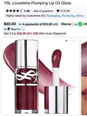 Yves Saint Laurent YSL Loveshine Plumping Lip Oil Gloss — Deep Plum BRAND NEW